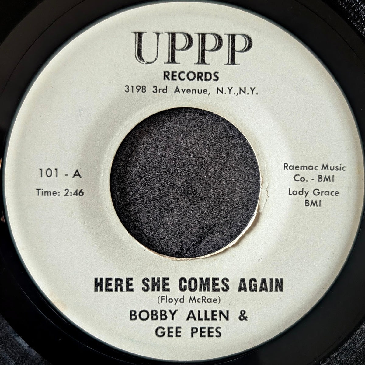 Bobby Allen & The Gee pees-Here she comes again/The ya ya song