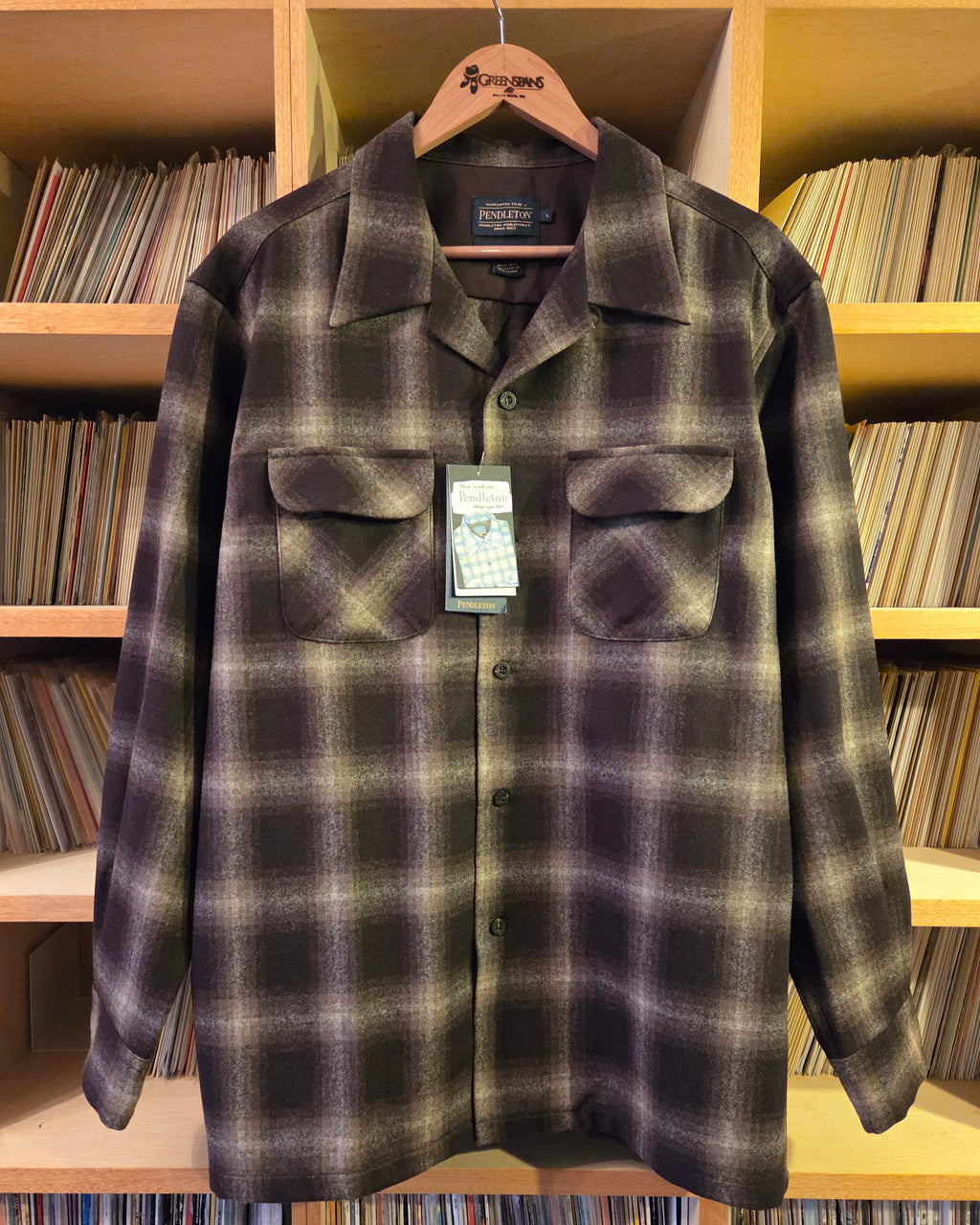 「Pendleton ボードシャツ 2025秋 ブラウンミックス オンブレ 1957スローバック 正面」
