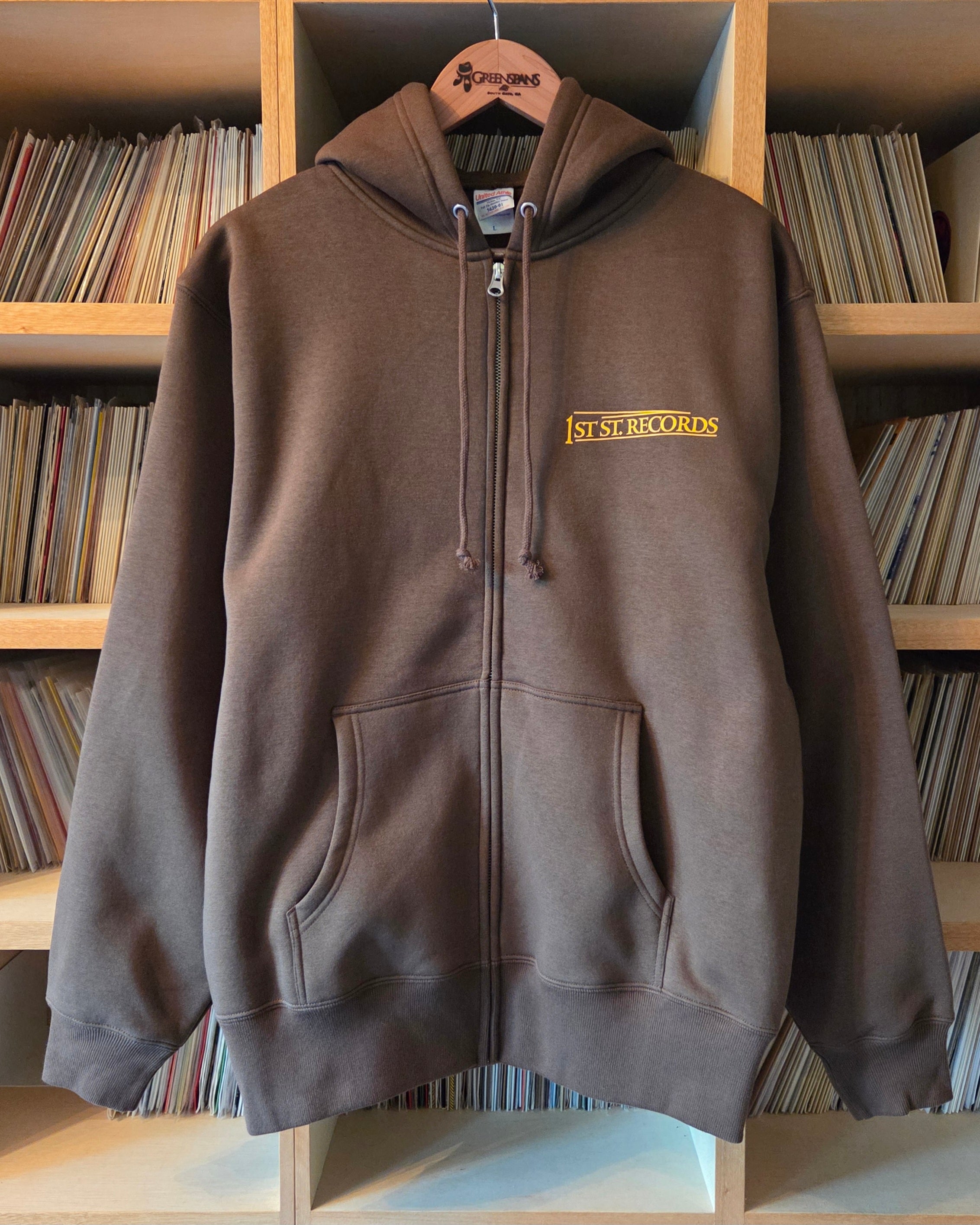 1st St. Records Original Hoodie Dark Brown