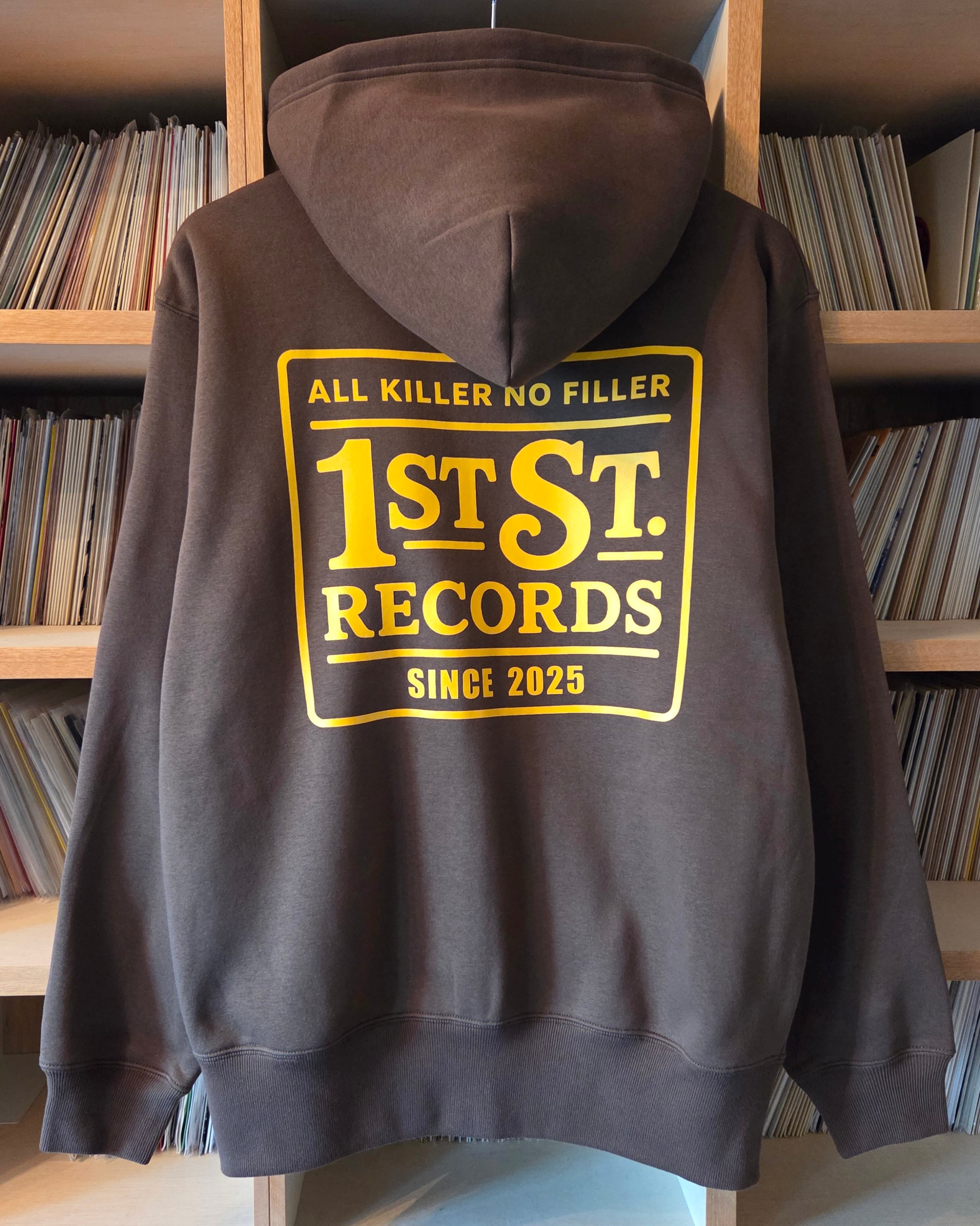 1st St. Records Original Hoodie Dark Brown