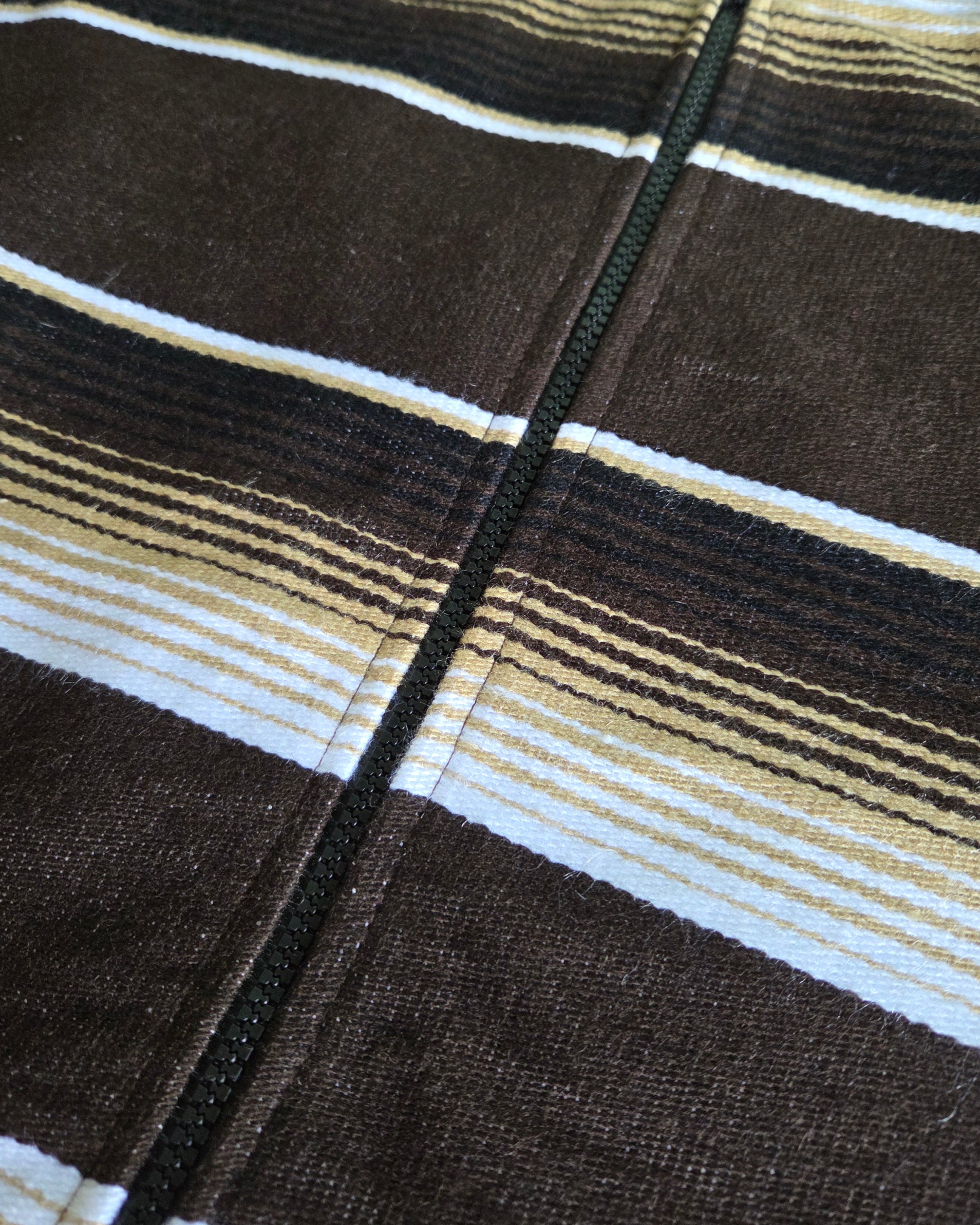 Sarape Bomber Jacket-White,Cream & Chocolate