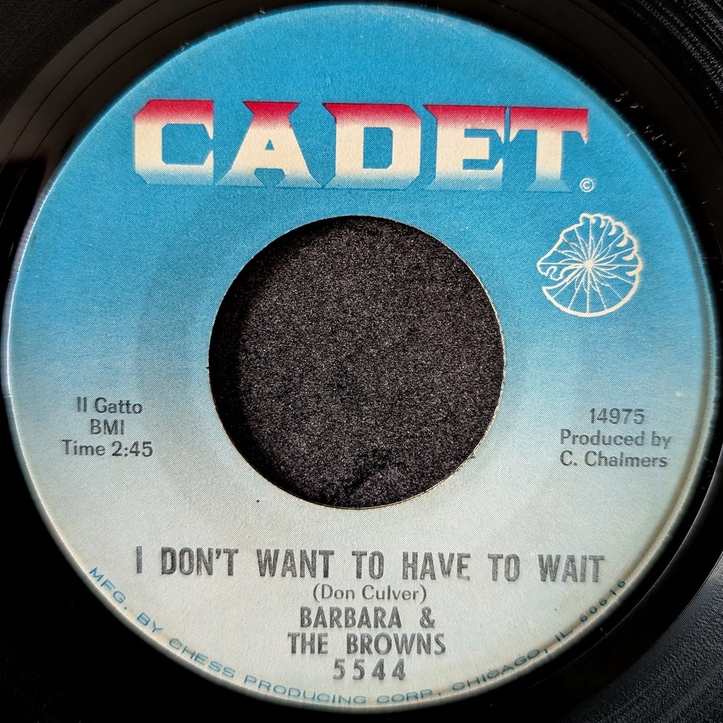 Barbara & The Browns-I don't have to wait/Plenty of room