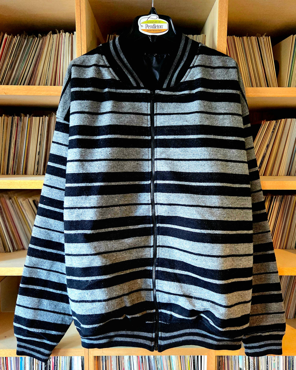 Charlie Brown Sarape Bomber Jacket-Gray & Black